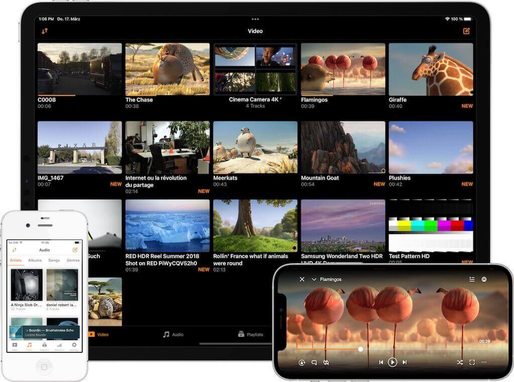VLC multi-device media player interface